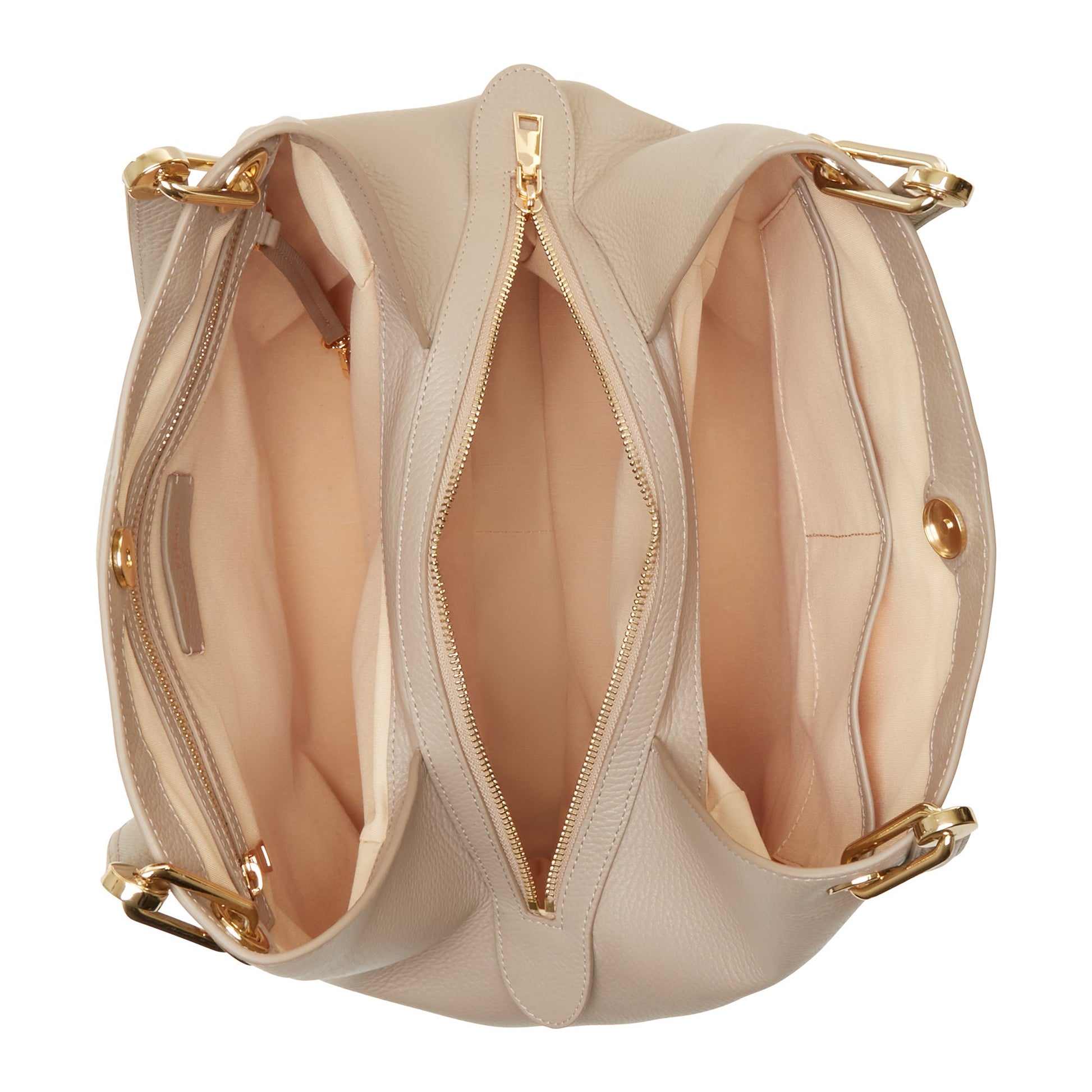 Femme Forte Annabelle taupe calfskin leather shoulder bag -  - Isabel Bernard