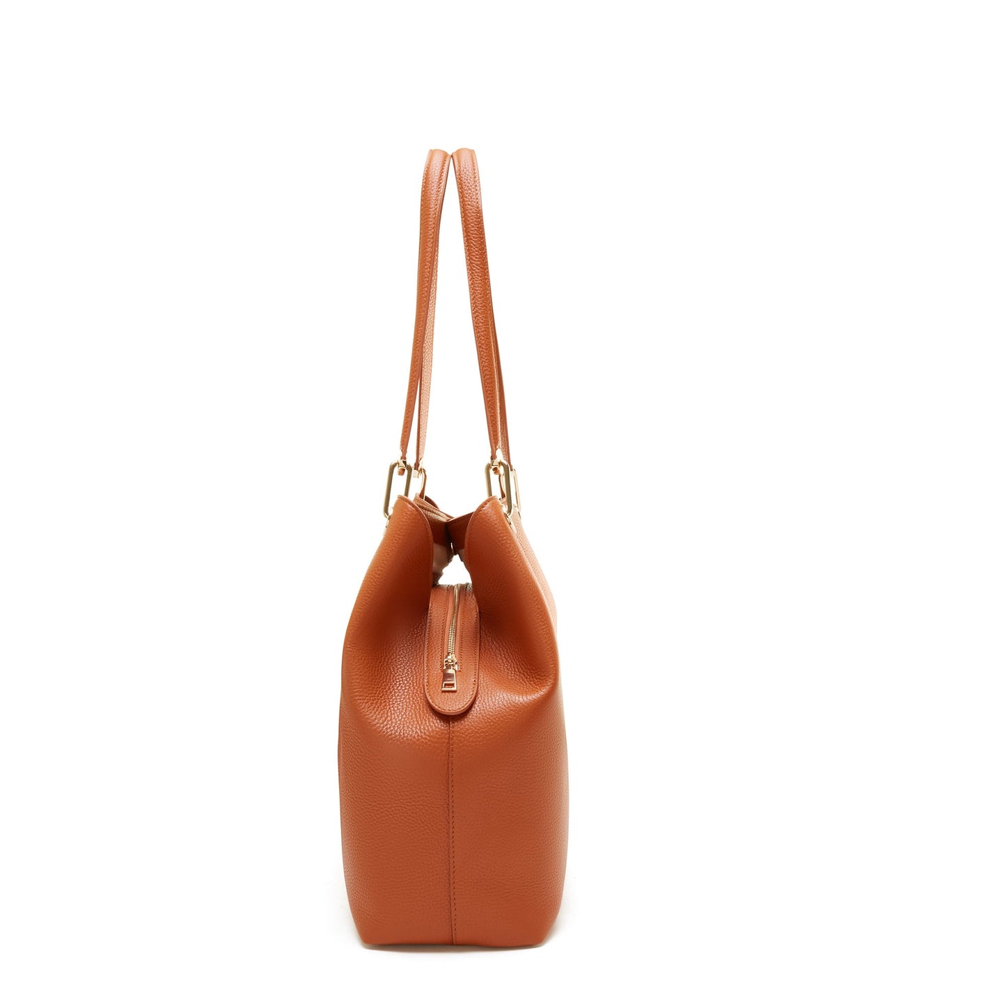 Femme Forte Annabelle cognac calfskin leather shoulder bag -  - Isabel Bernard