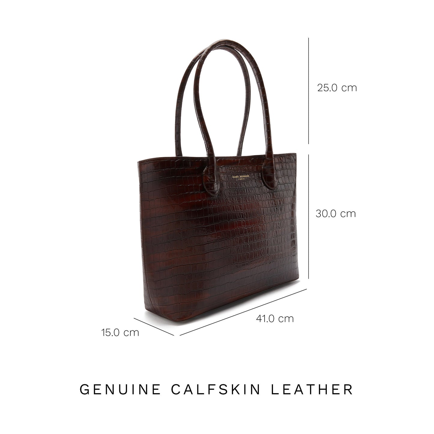 Honoré Lysanne croco brown calfskin leather shopper -  - Isabel Bernard
