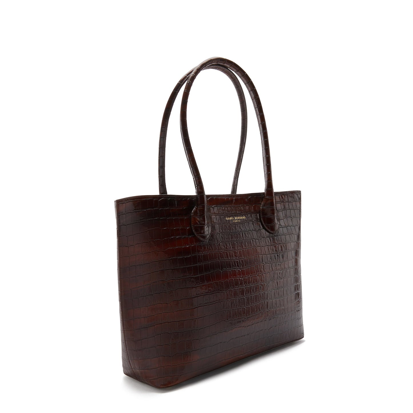Honoré Lysanne croco brown calfskin leather shopper -  - Isabel Bernard
