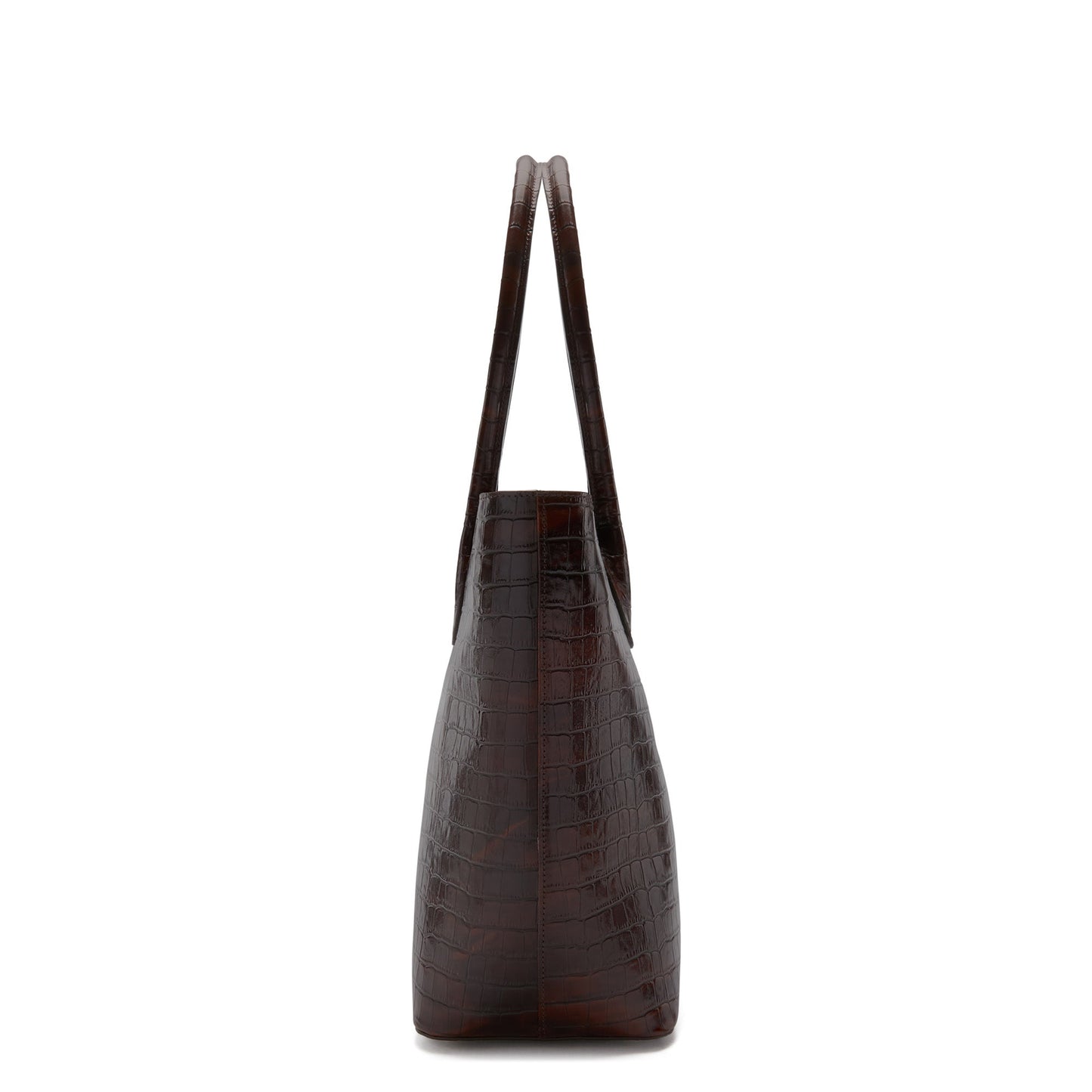 Honoré Lysanne croco brown calfskin leather shopper -  - Isabel Bernard