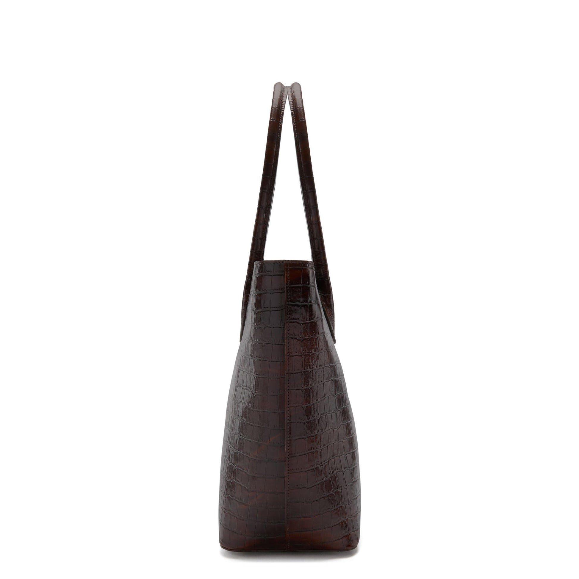 Honoré Lysanne croco brown calfskin leather shopper -  - Isabel Bernard