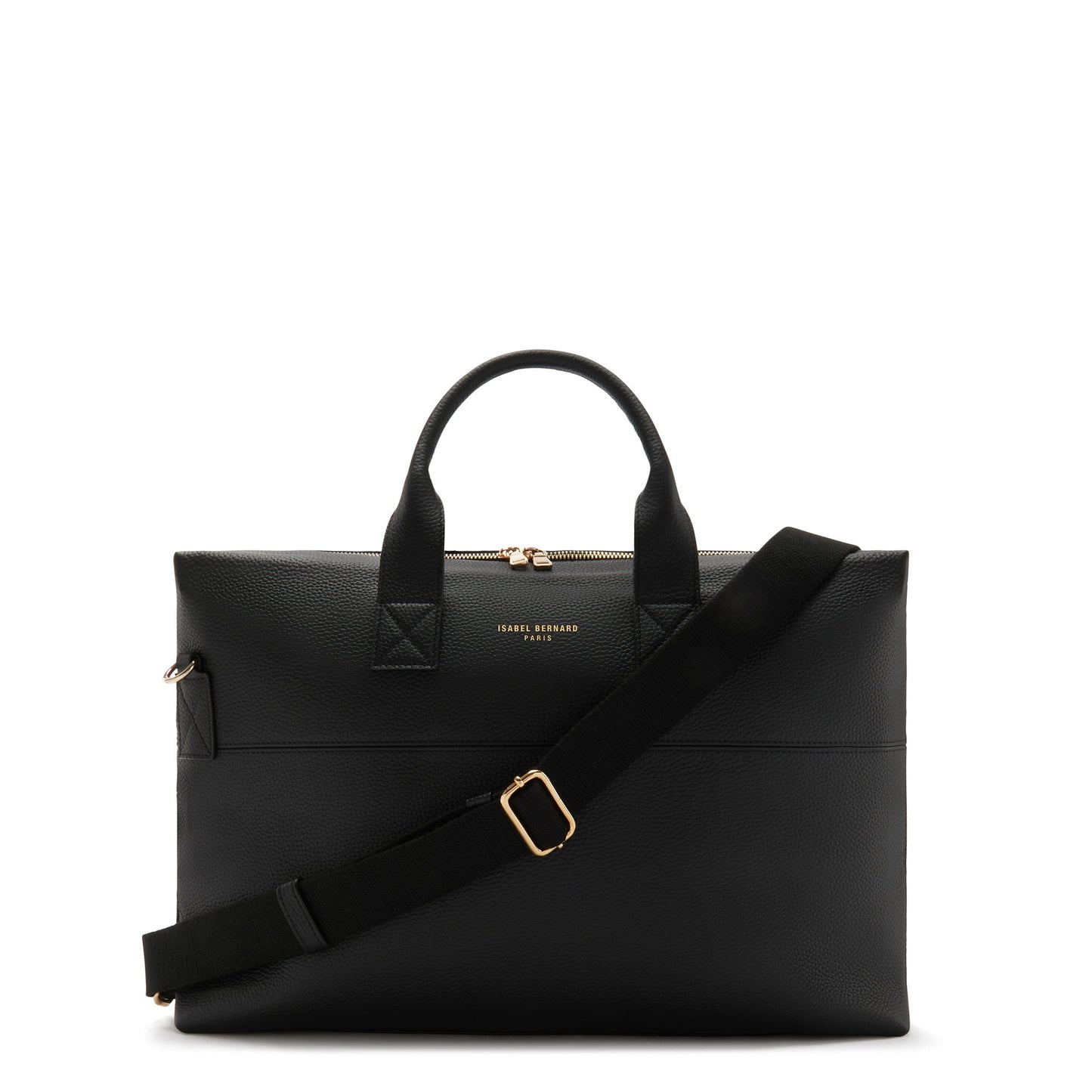 Honoré Anique black calfskin leather handbag with laptop compartment -  - Isabel Bernard