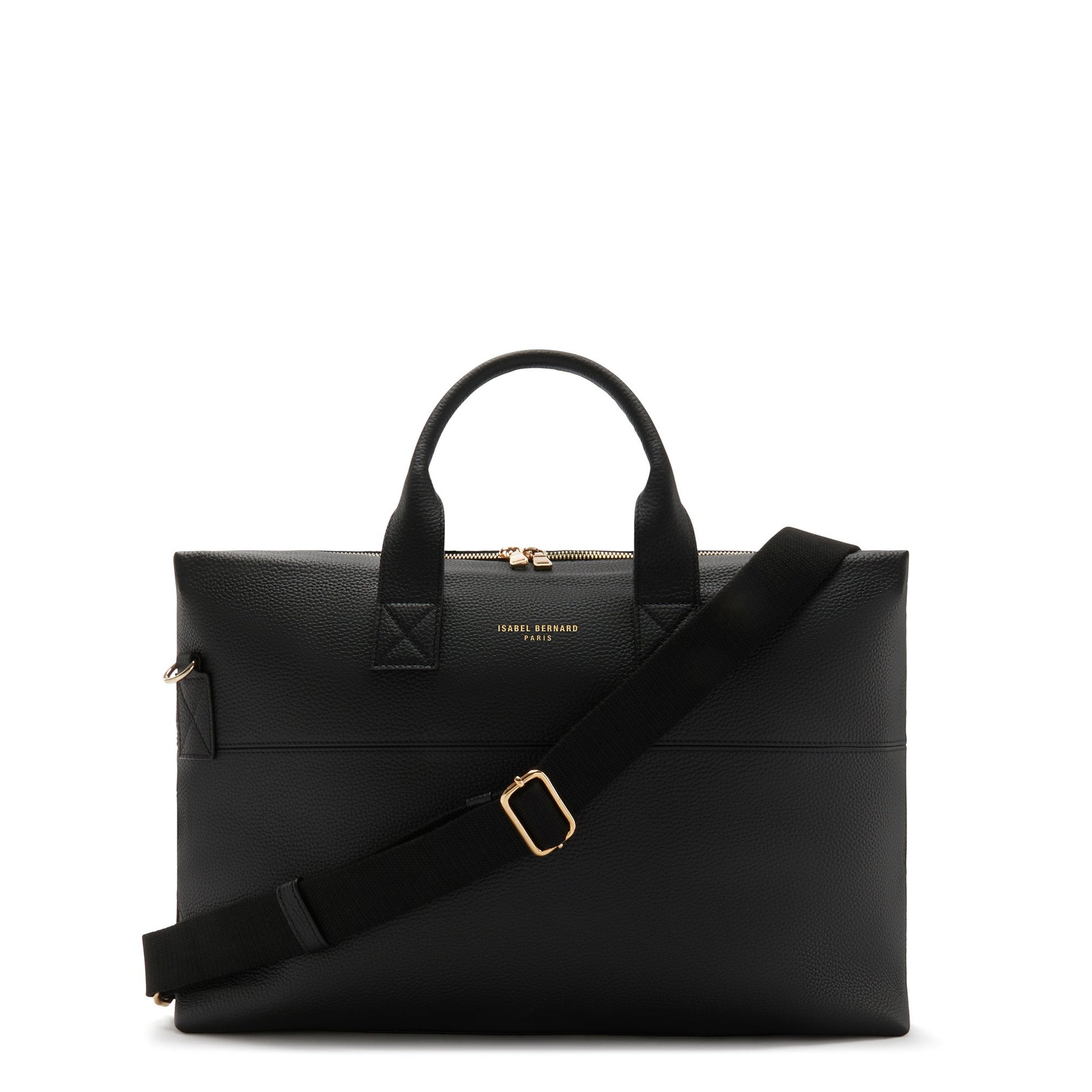 Honoré Anique black calfskin leather handbag with laptop compartment -  - Isabel Bernard
