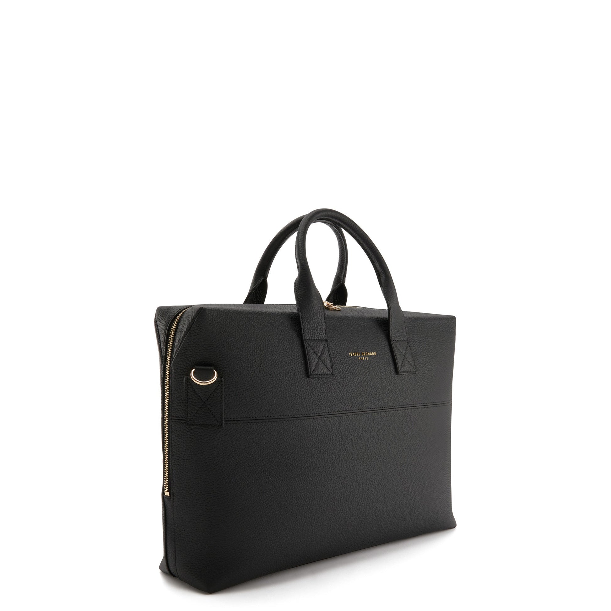 Honoré Anique black calfskin leather handbag with laptop compartment -  - Isabel Bernard