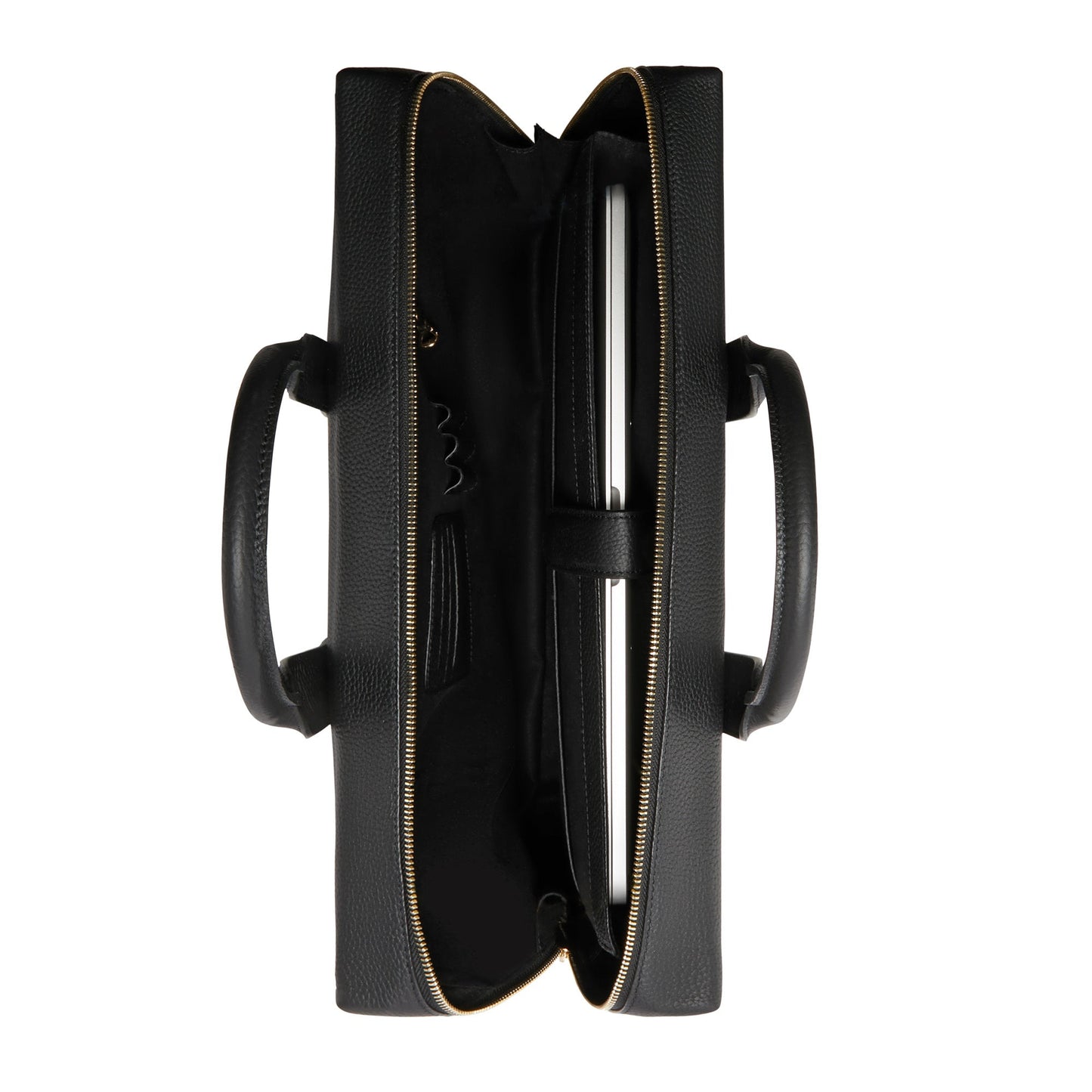 Honoré Anique black calfskin leather handbag with laptop compartment -  - Isabel Bernard