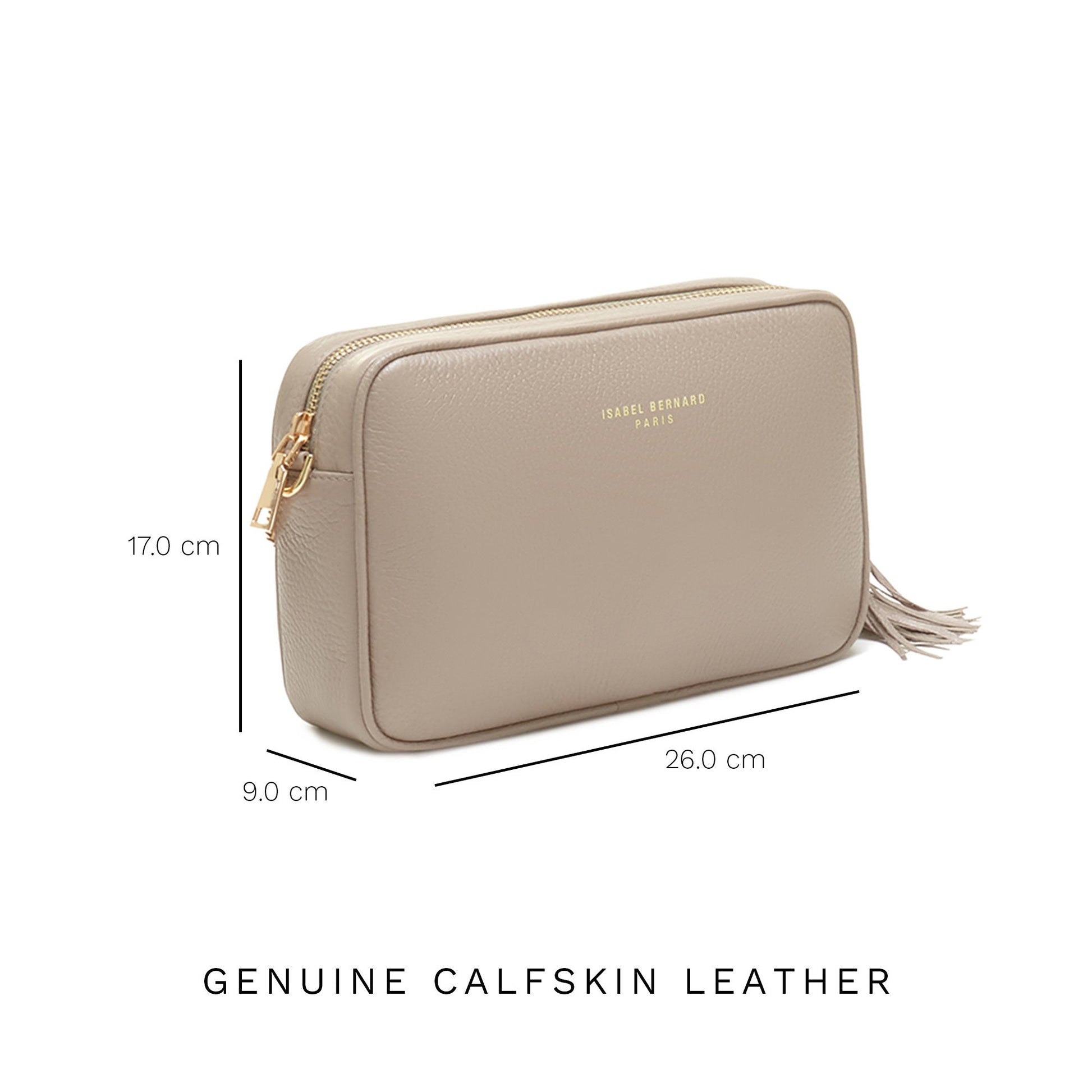 Honoré Lucie taupe calfskin leather crossbody bag -  - Isabel Bernard