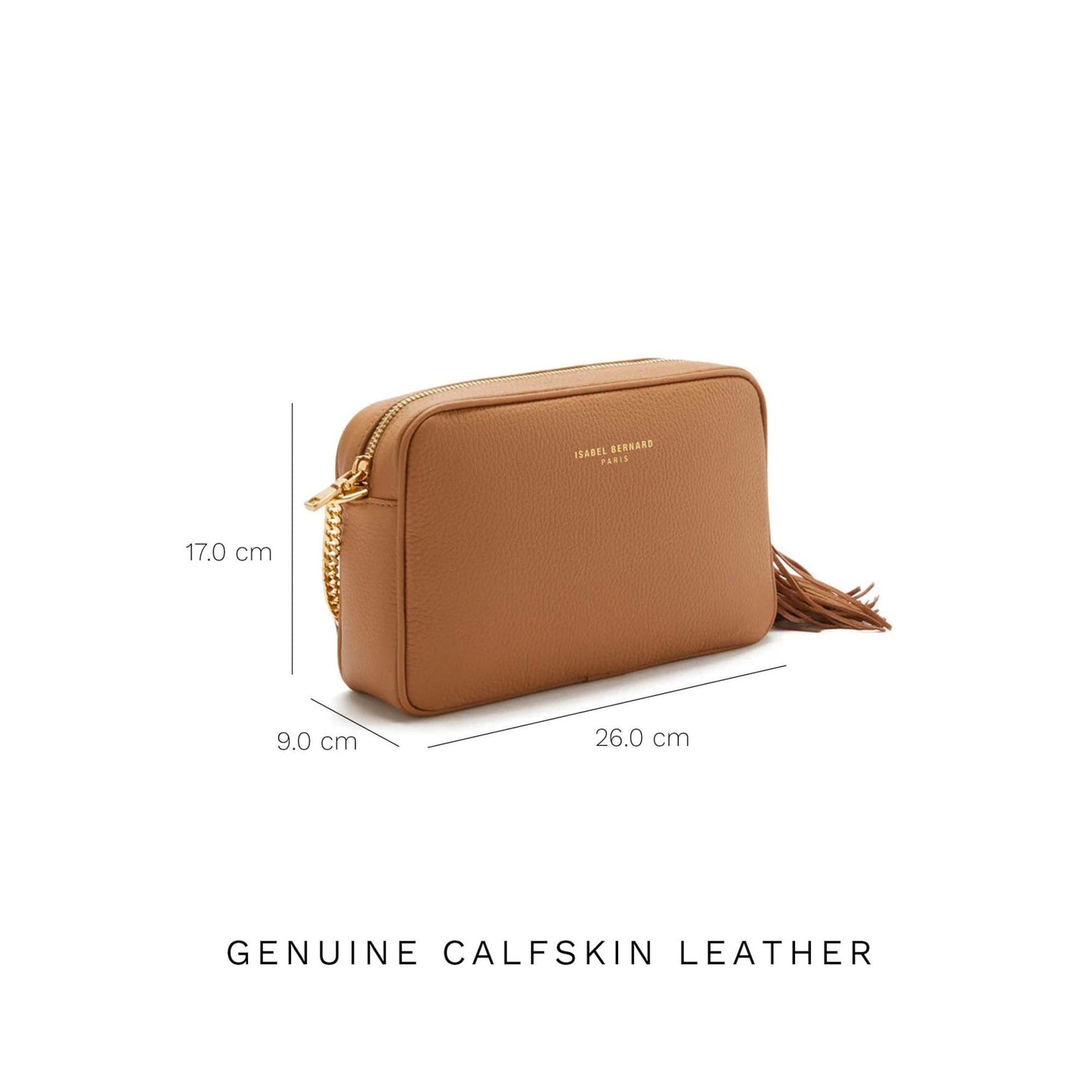Honoré Lucie camel calfskin leather crossbody bag -  - Isabel Bernard