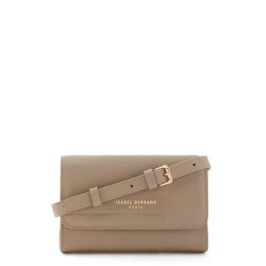 Femme Forte Kim taupe calfskin leather crossbody bag -  - Isabel Bernard