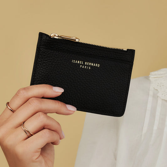 Honoré Aveline black calfskin leather card holder -  - Isabel Bernard