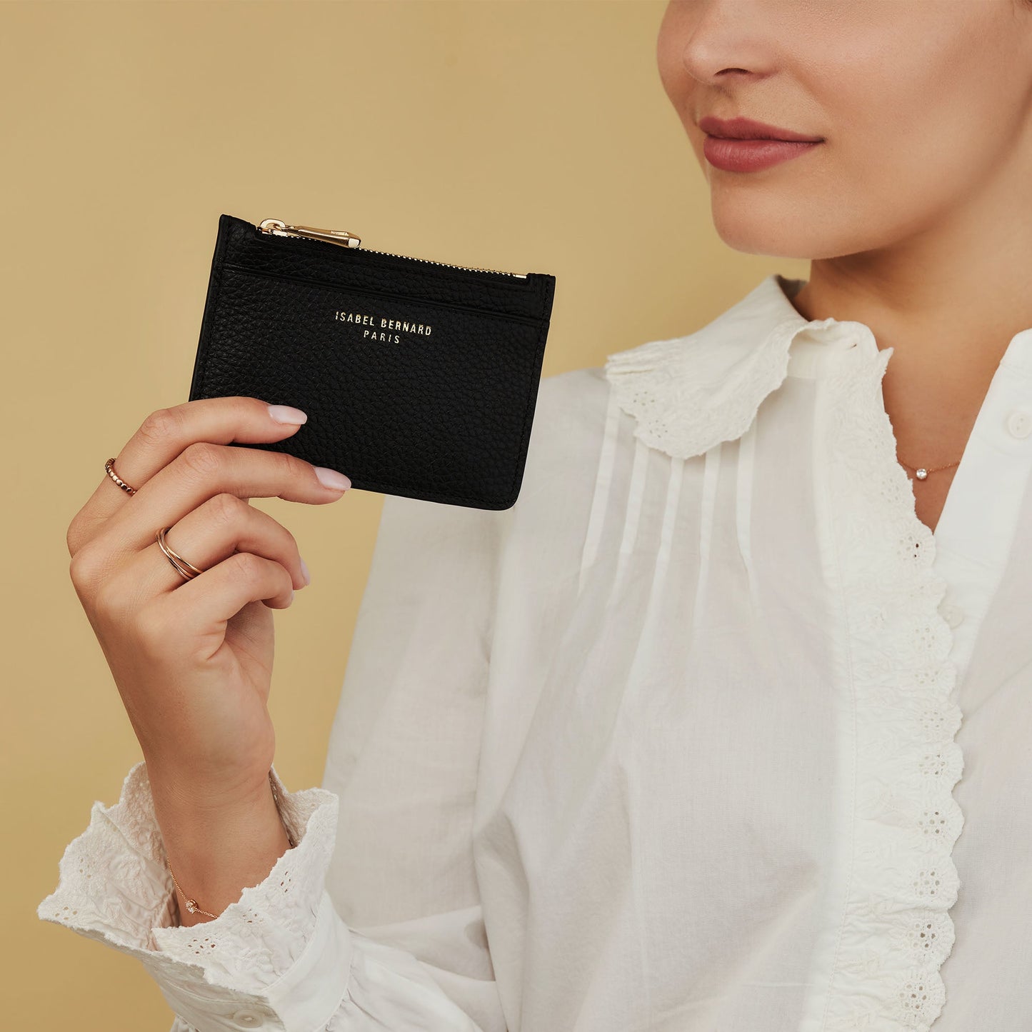 Honoré Aveline black calfskin leather card holder -  - Isabel Bernard