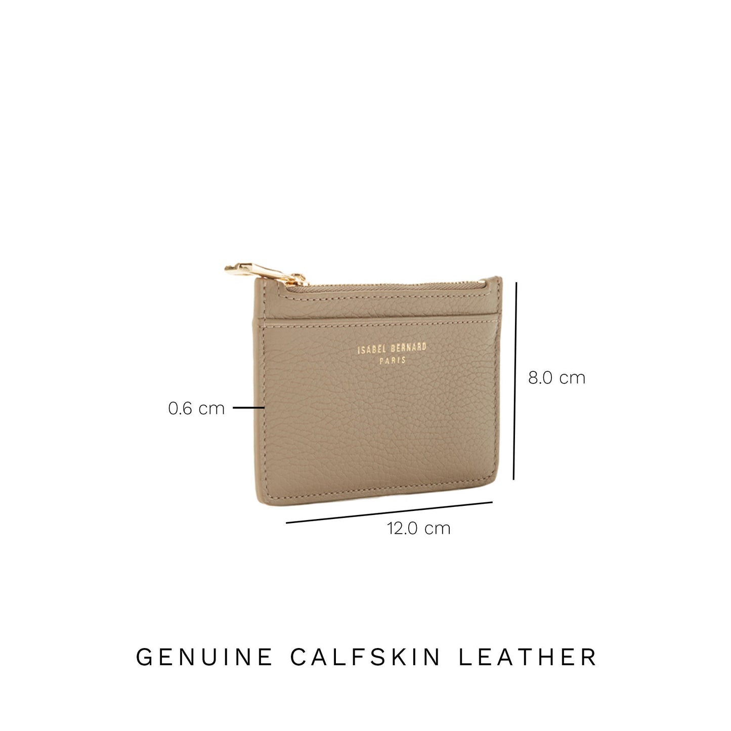 Honoré Aveline taupe calfskin leather card holder -  - Isabel Bernard