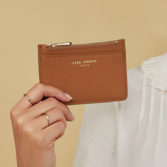 Honoré Aveline camel calfskin leather card holder -  - Isabel Bernard