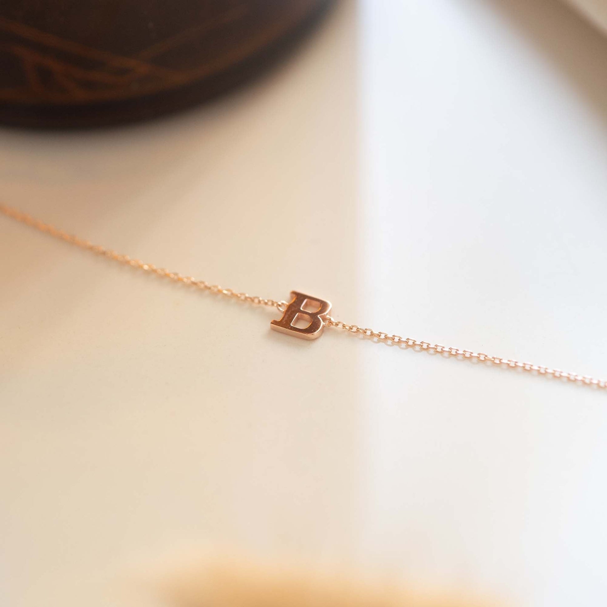 La Concorde Rachel 14 karat rose gold initial bracelet with letter -  - Isabel Bernard