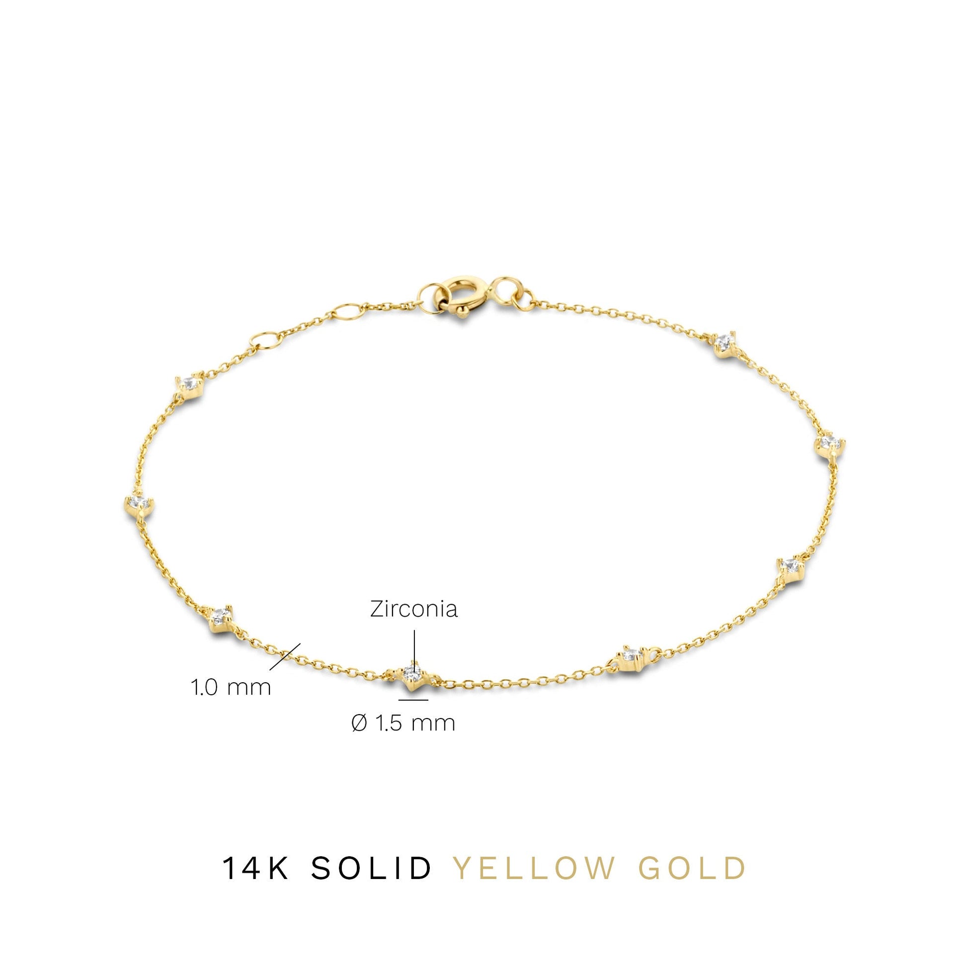 Rivoli Esmée 14 karat gold bracelet with zirconia stones -  - Isabel Bernard