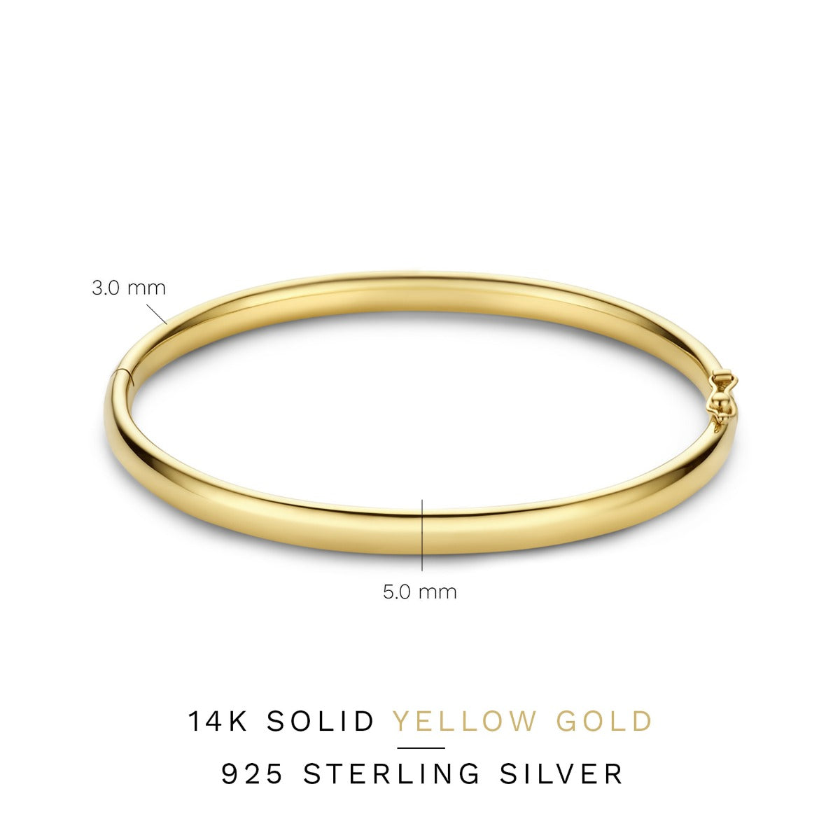 Cour d'Honneur Lucienne 14 karat gold bangle with round edge - - Isabel Bernard
