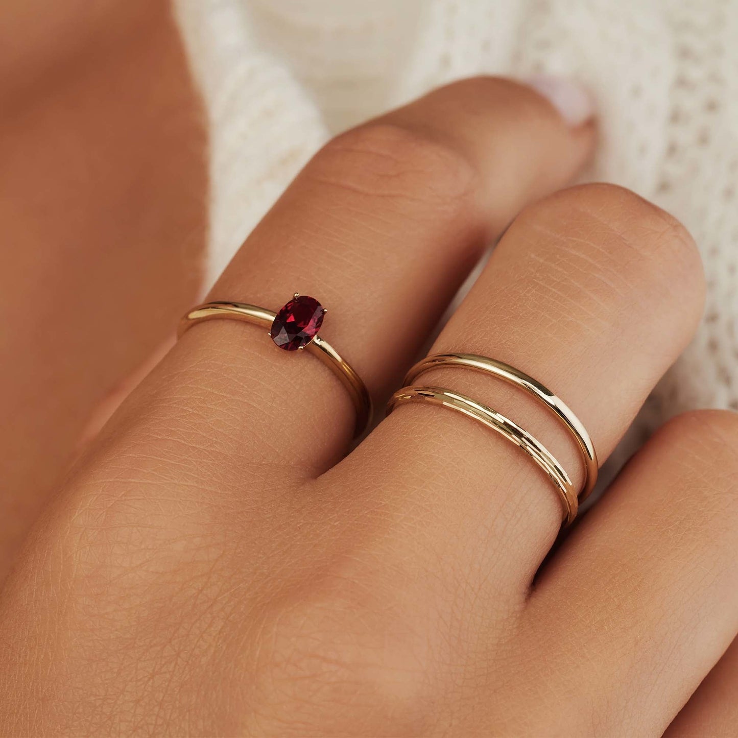 Rivoli Laura 14 karat gold ring with diamond cut -  - Isabel Bernard