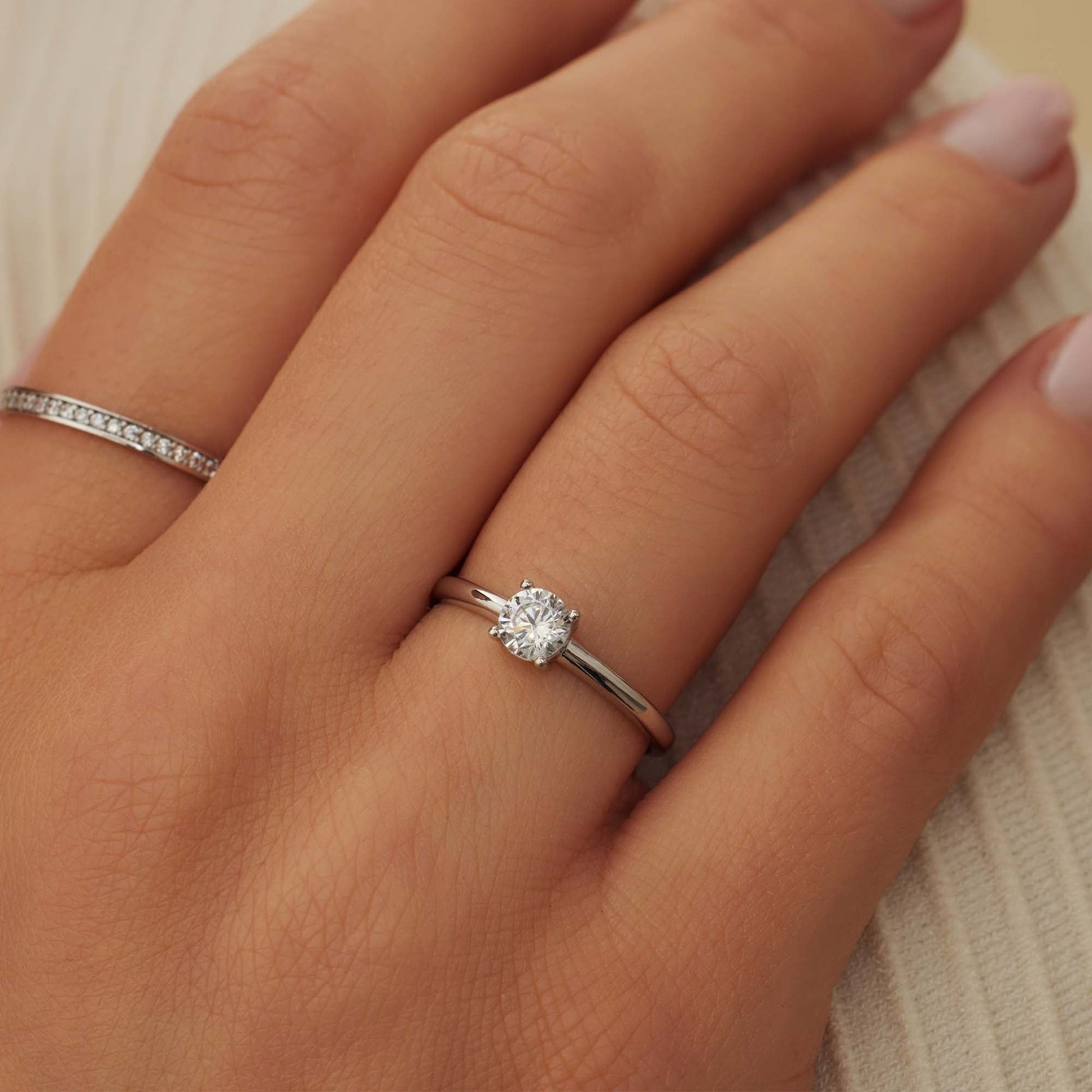 Saint Germain de Buci 14 karat white gold ring with zirconia stone -  - Isabel Bernard