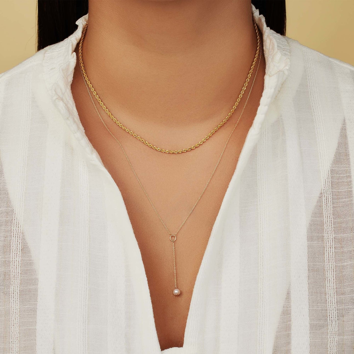 Belleville Luna 14 karat gold necklace with freshwater pearl -  - Isabel Bernard