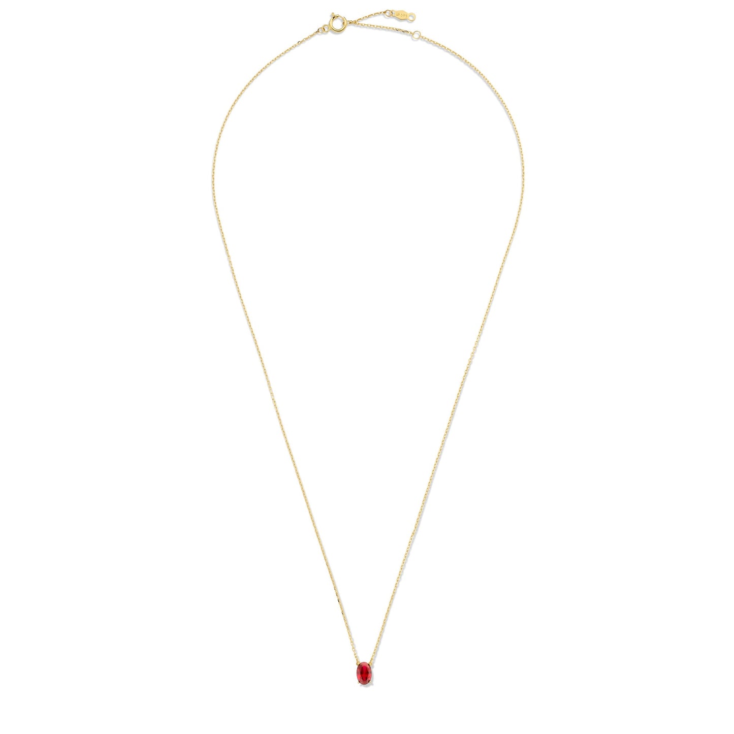 Baguette Roux 14 karat gold necklace with red zirconia stone -  - Isabel Bernard