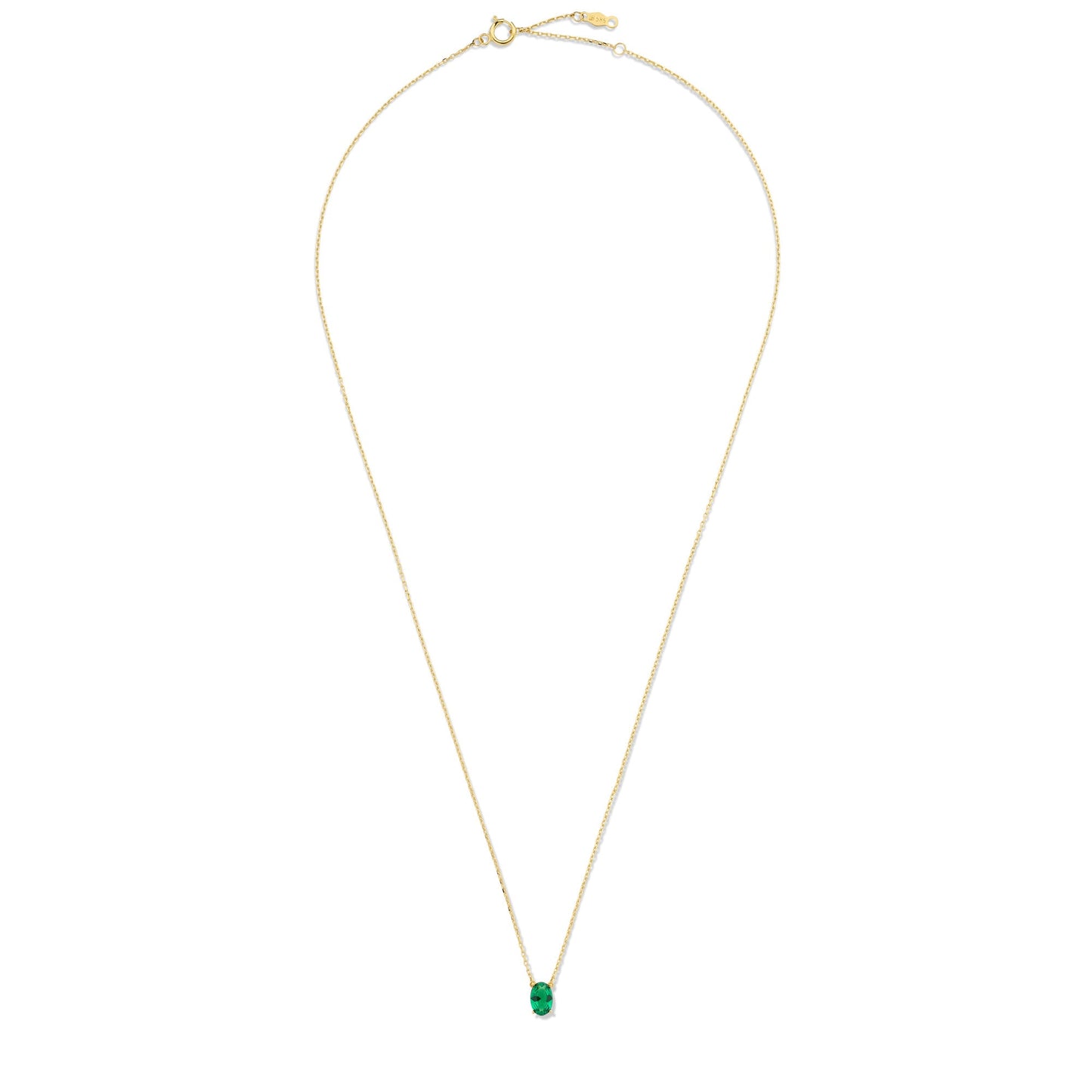 Baguette Olivia 14 karat gold necklace with green zirconia stone -  - Isabel Bernard