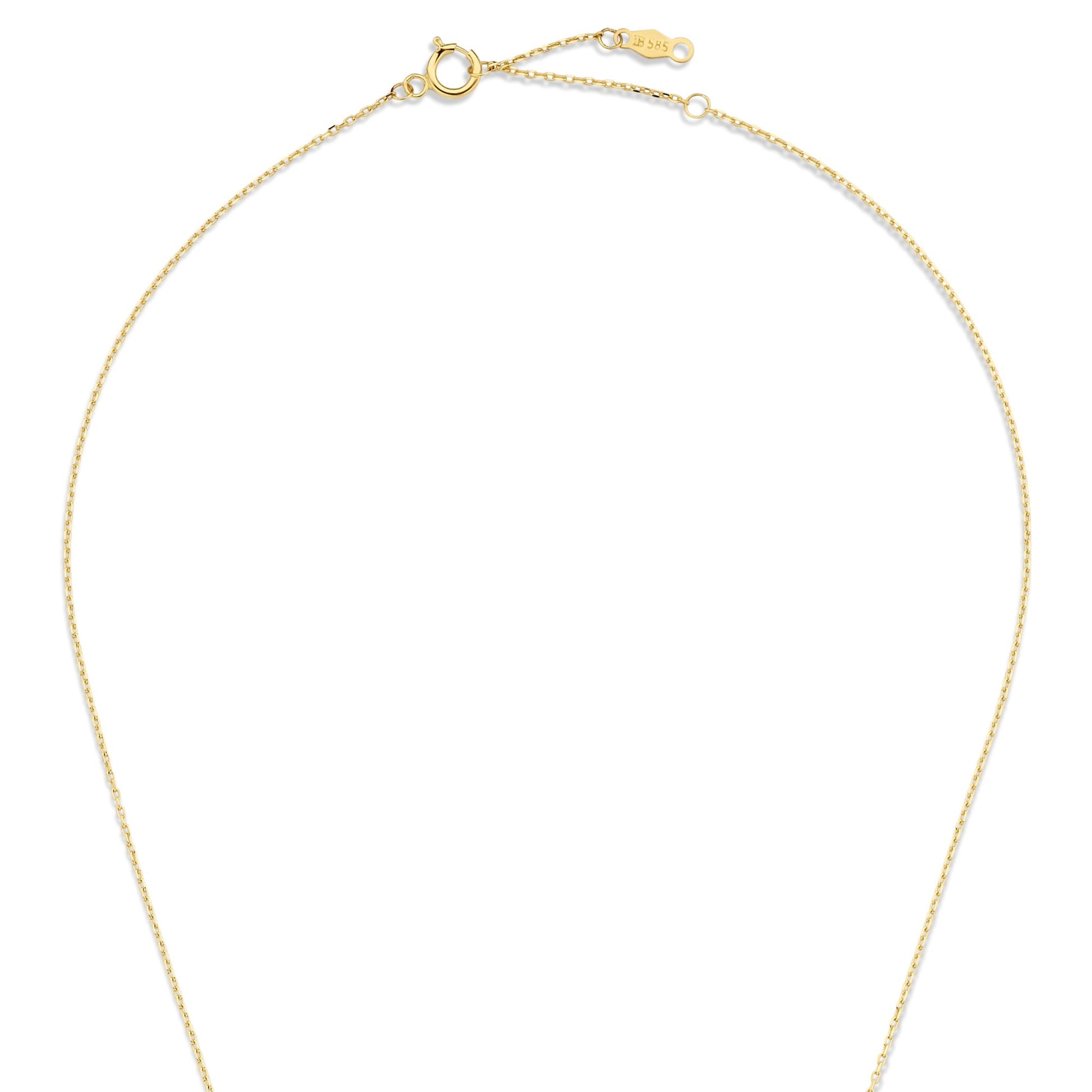 Baguette Nila 14 karat gold necklace with blue zirconia stone -  - Isabel Bernard