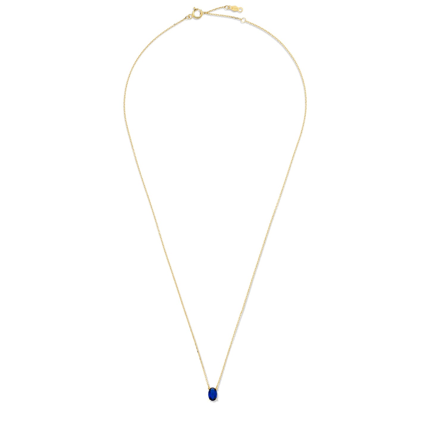 Baguette Nila 14 karat gold necklace with blue zirconia stone -  - Isabel Bernard