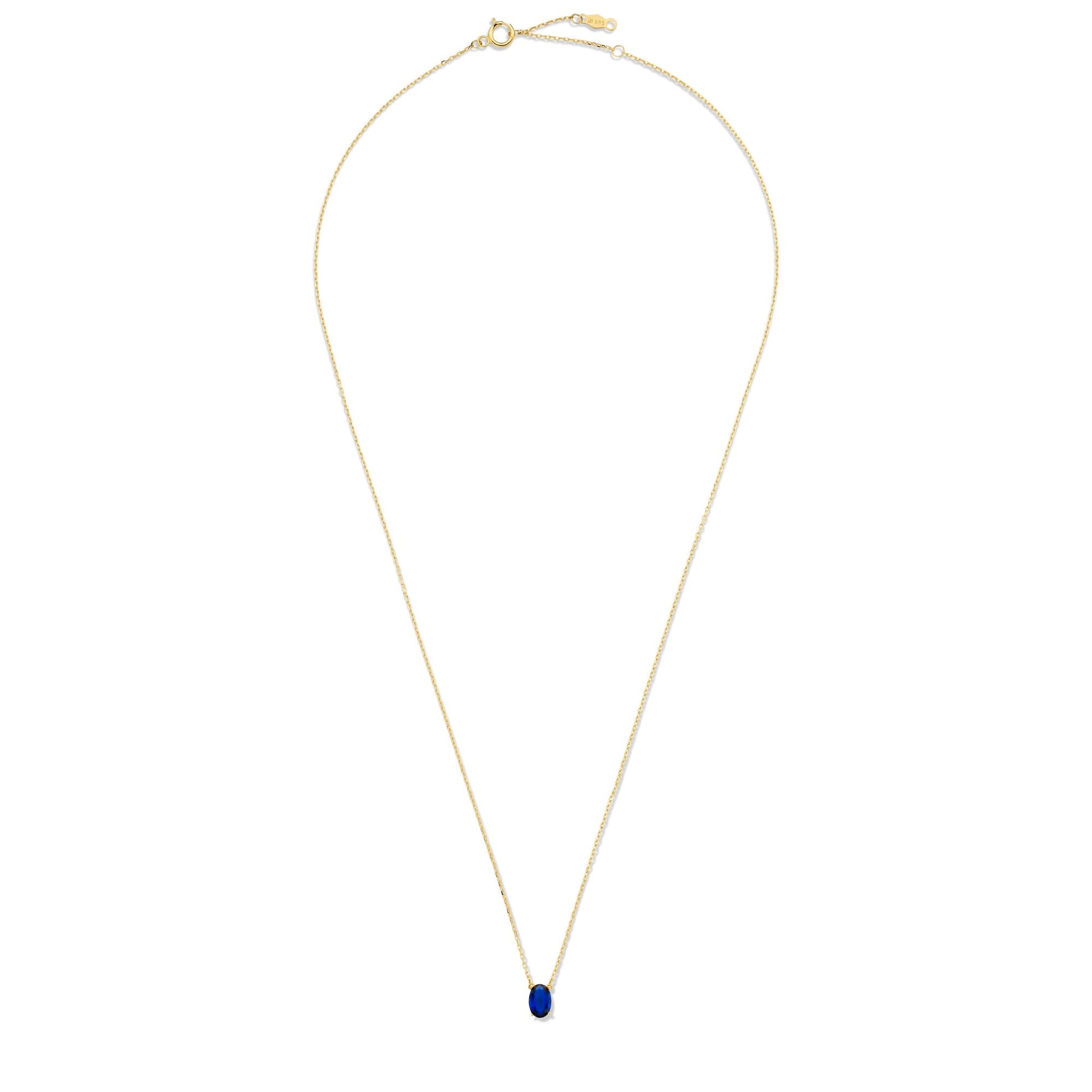 Baguette Nila 14 karat gold necklace with blue zirconia stone -  - Isabel Bernard