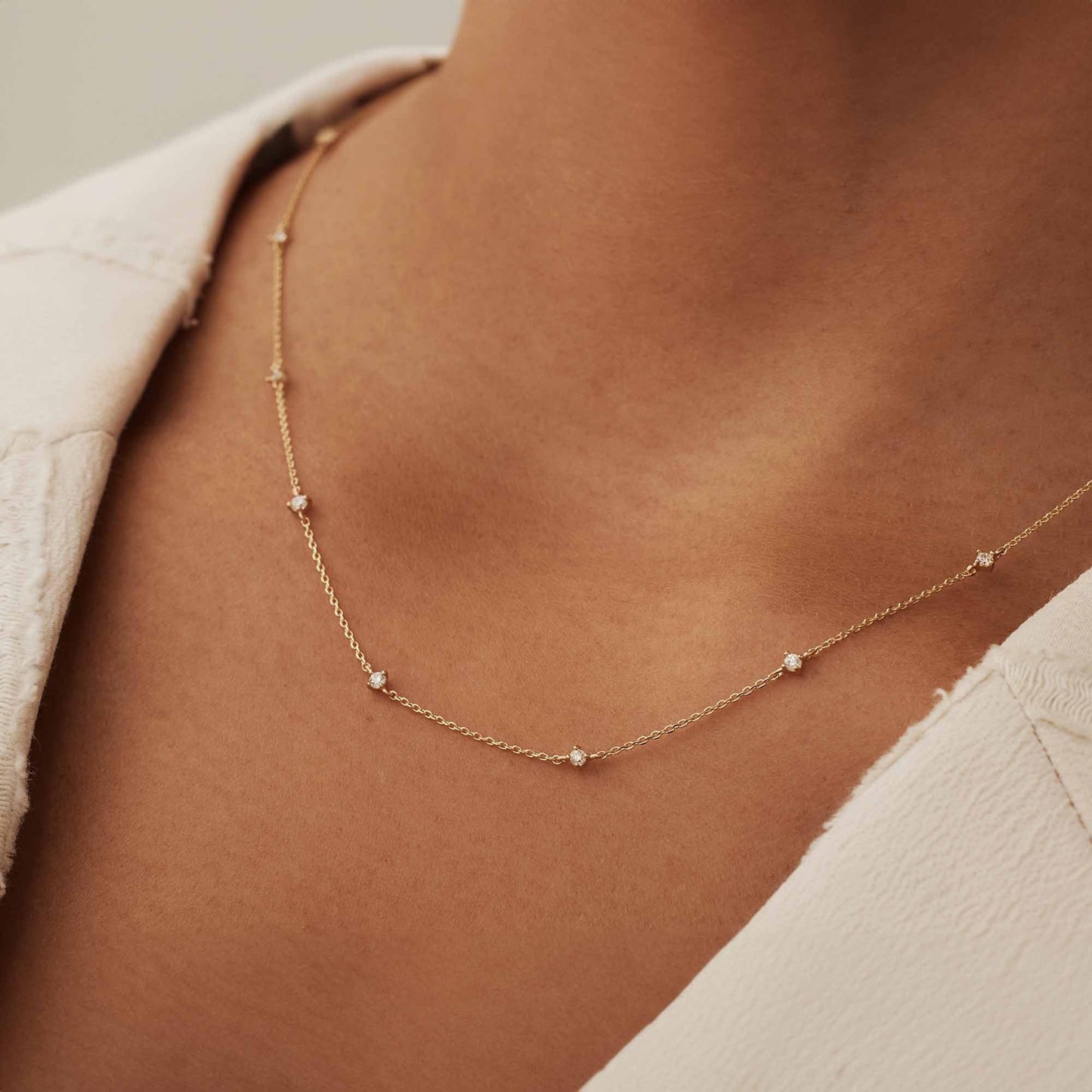 Rivoli Esmée 14 karat gold necklace with zirconia stones -  - Isabel Bernard