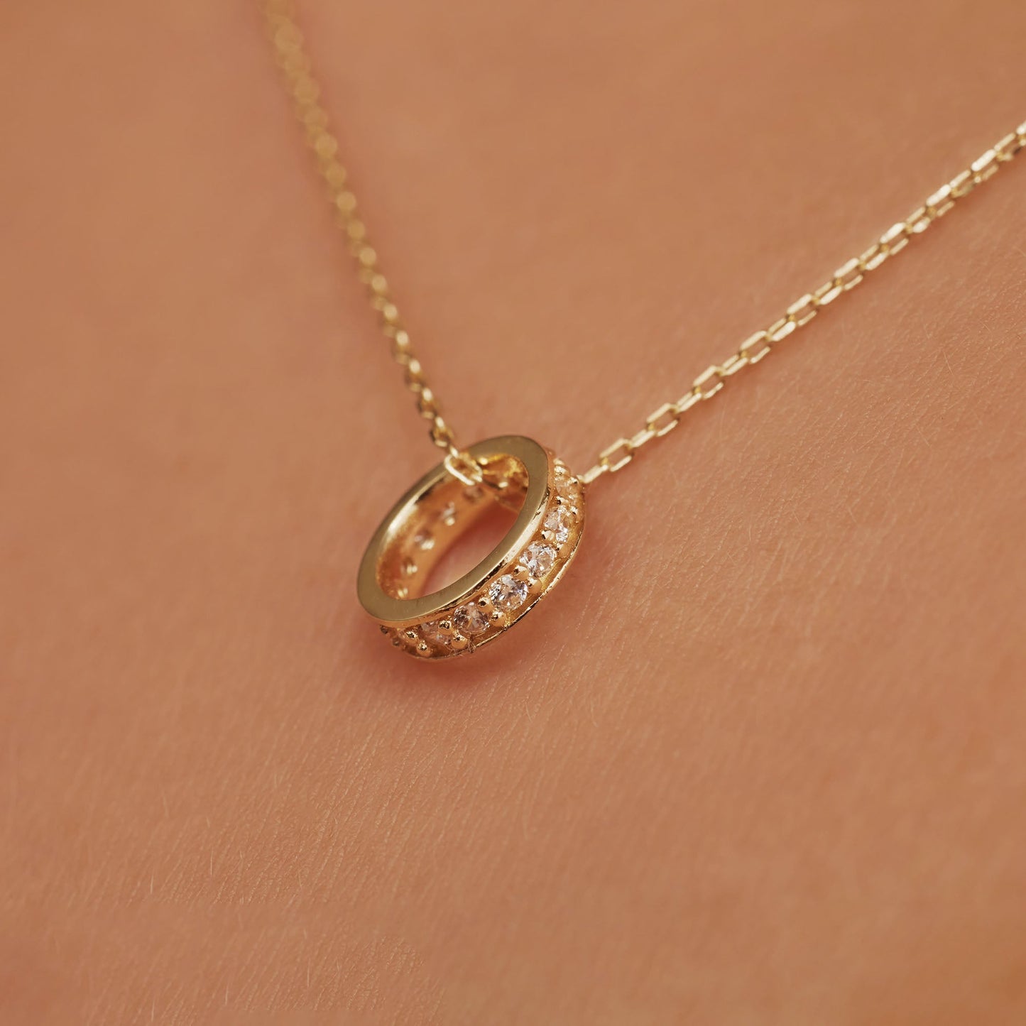 Le Marais Merle 14 karat gold necklace with zirconia stones -  - Isabel Bernard