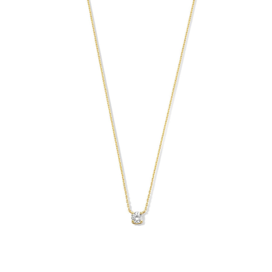 Le Marais Garance 14 karat gold necklace with zirconia stone -  - Isabel Bernard