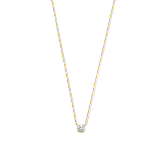 Le Marais Garance 14 karat gold necklace with zirconia stone -  - Isabel Bernard