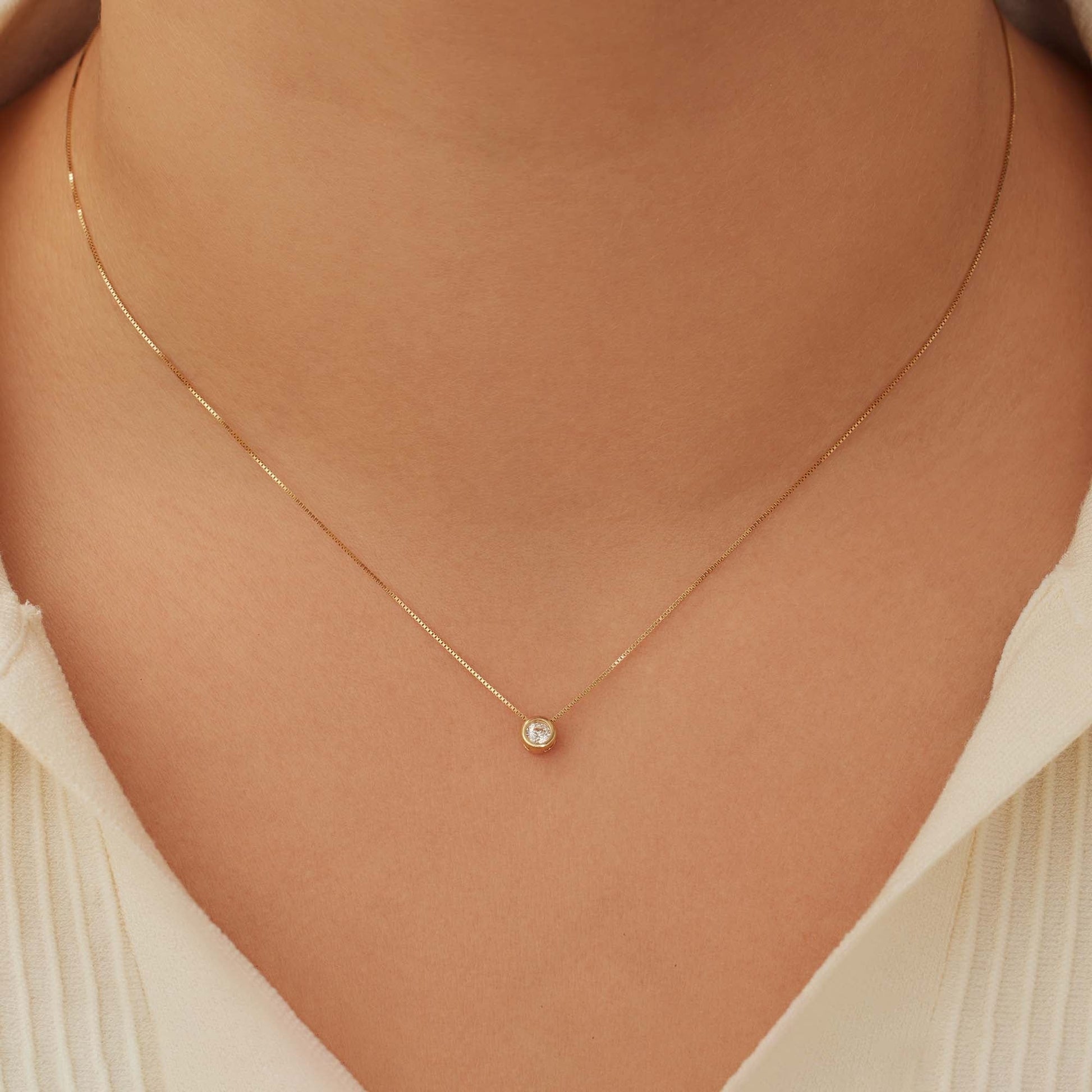 Rivoli Aélys 14 karat gold necklace with zirconia stone -  - Isabel Bernard