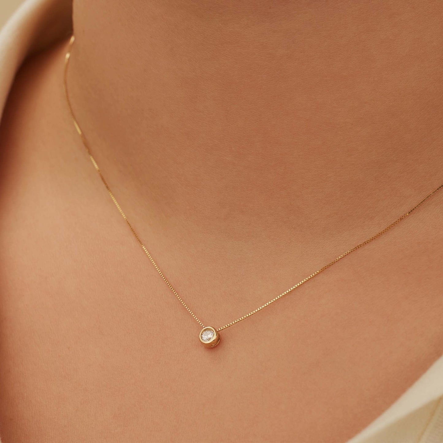 Rivoli Aélys 14 karat gold necklace with zirconia stone -  - Isabel Bernard