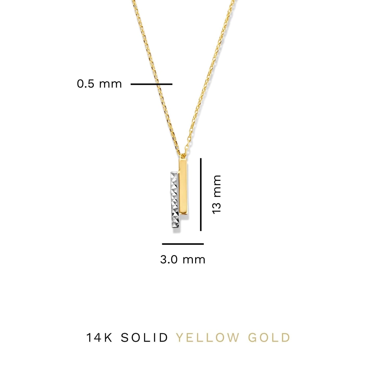Le Marais Alice 14 karat gold necklace with 2 rods -  - Isabel Bernard