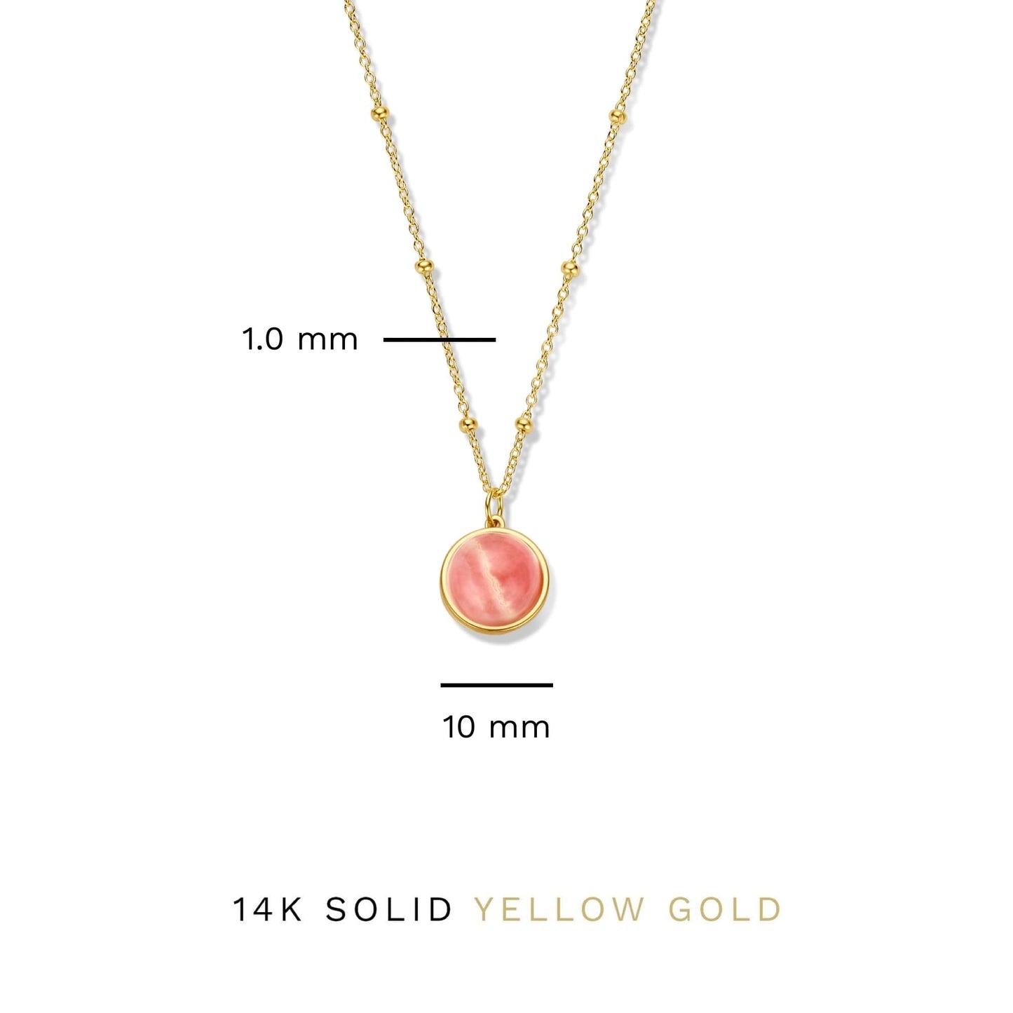 Belleville Adora 14 karat gold necklace with rose quartz gemstone -  - Isabel Bernard