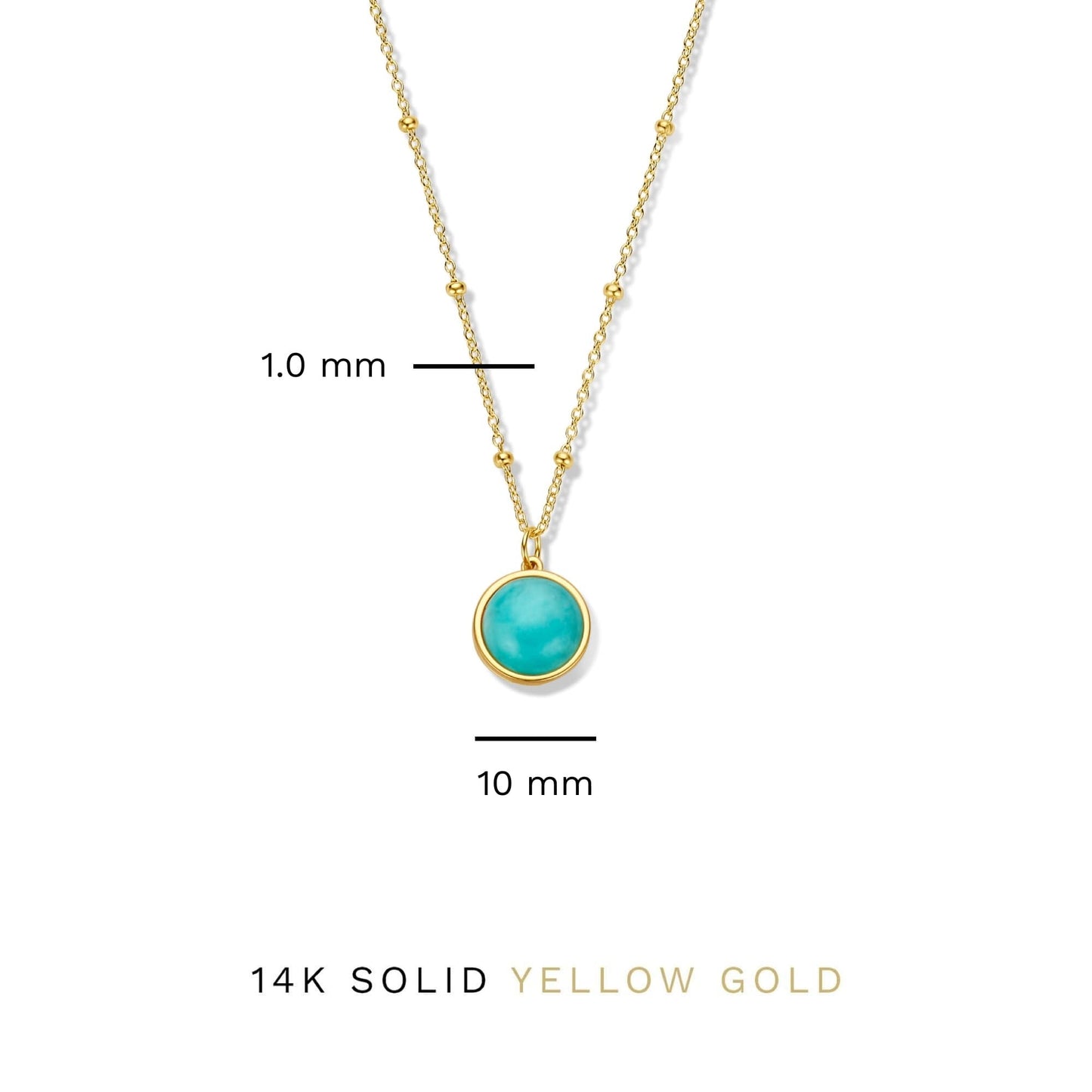Belleville Emmalyn 14 karat gold necklace with amazonite gemstone -  - Isabel Bernard