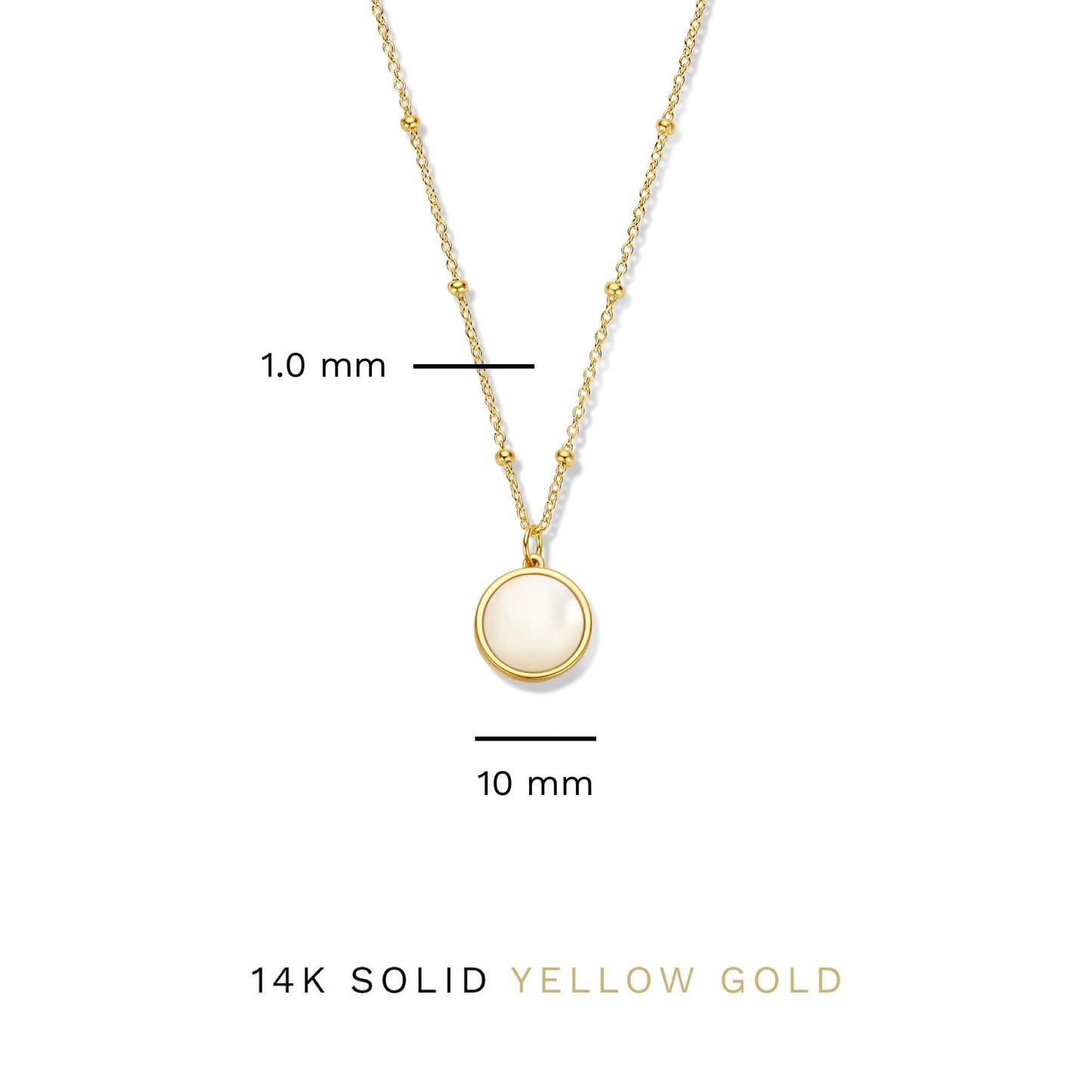 Belleville Marguerite 14 karat gold necklace with mother of pearl gemstone -  - Isabel Bernard