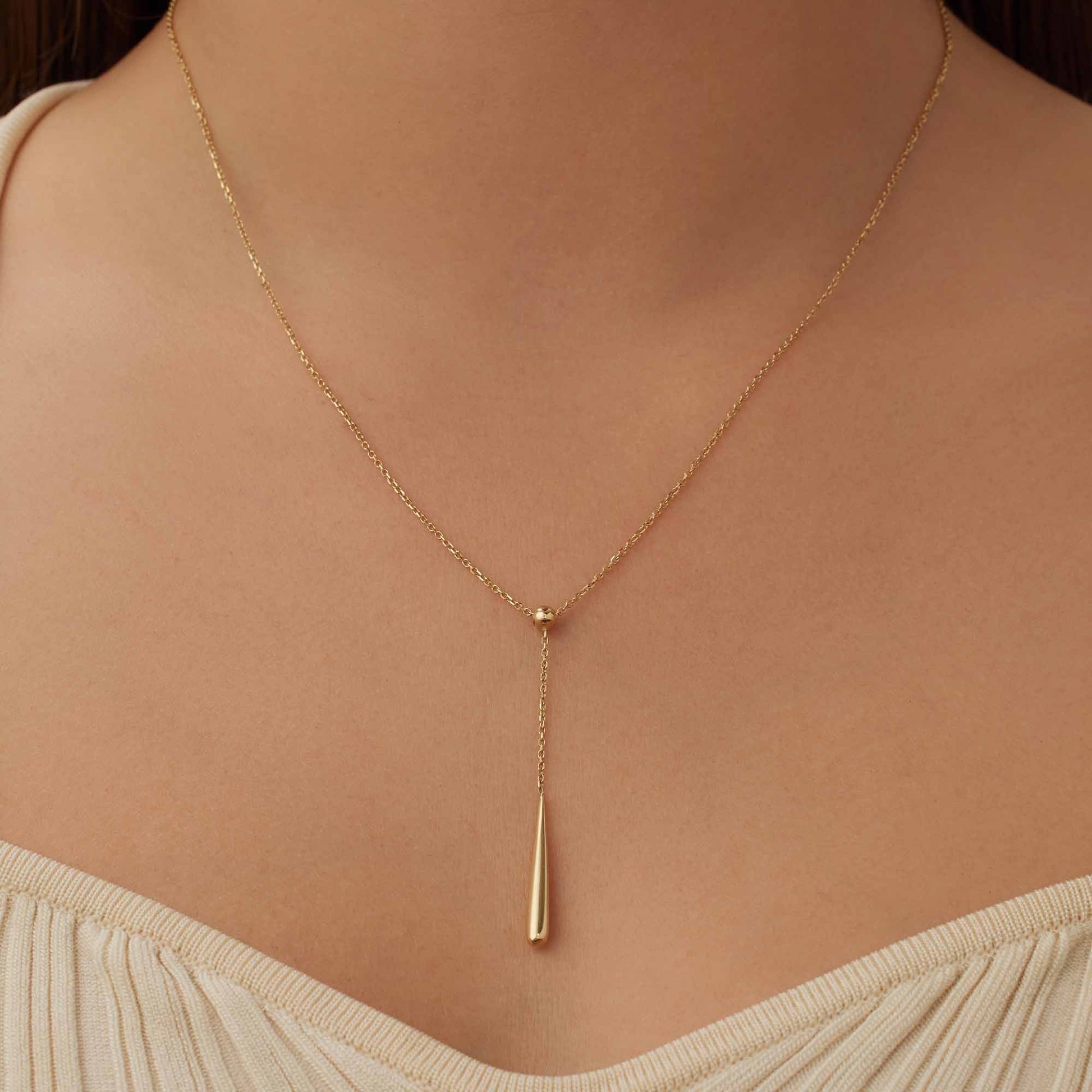 Rivoli Maryn 14 karat gold necklace with rod -  - Isabel Bernard