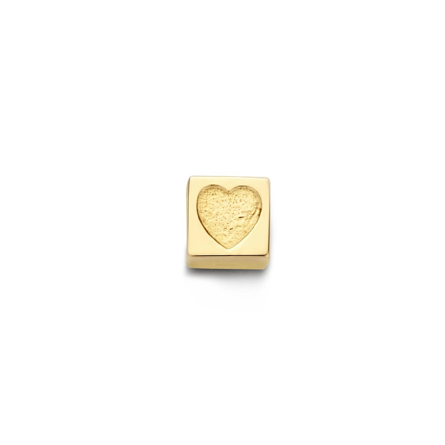 Cadeau d'Isabel 14 karat gold cube charm with heart and gold necklace gift set - - Isabel Bernard