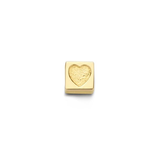 Cadeau d'Isabel 14 karat gold cube charm with heart and gold necklace gift set - - Isabel Bernard