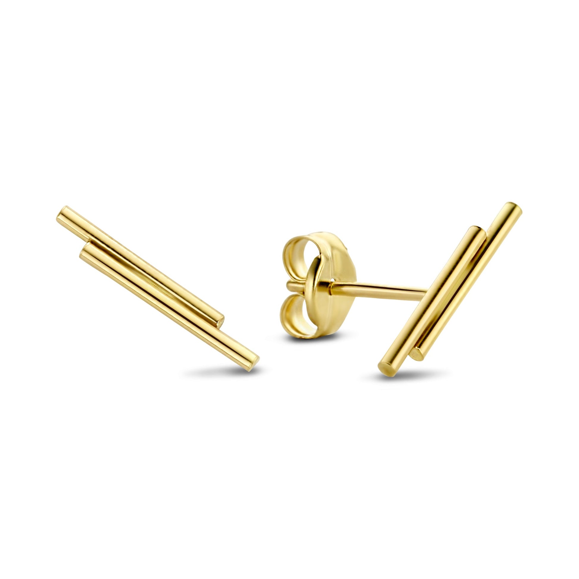 Monceau Jade 14 karat gold ear studs with rods -  - Isabel Bernard
