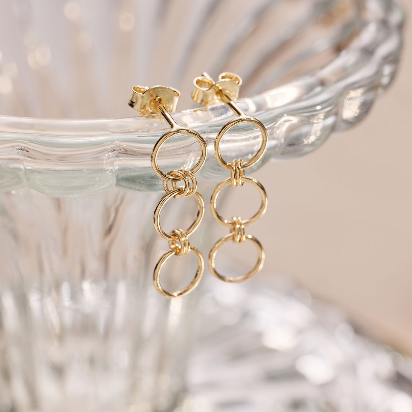 Belleville Anna 14 karat gold drop earrings with rings -  - Isabel Bernard