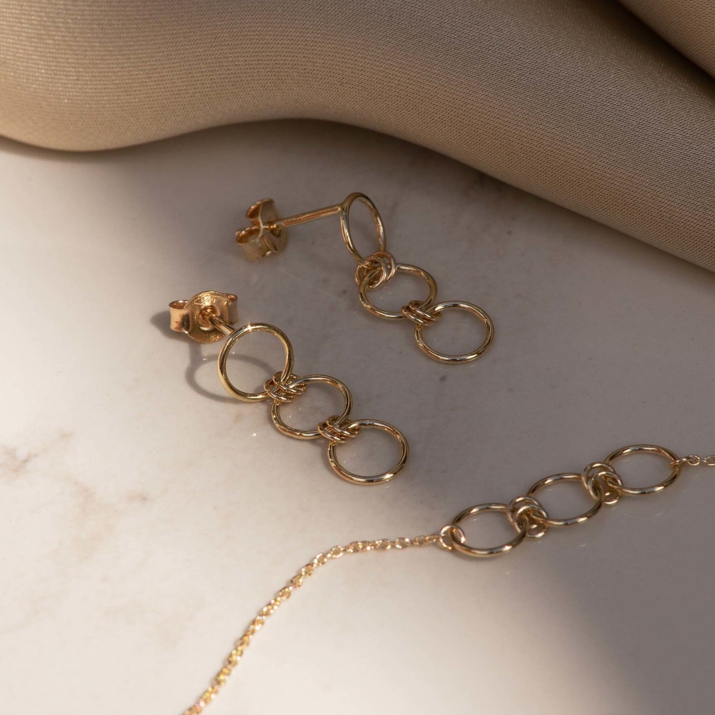 Belleville Anna 14 karat gold drop earrings with rings -  - Isabel Bernard