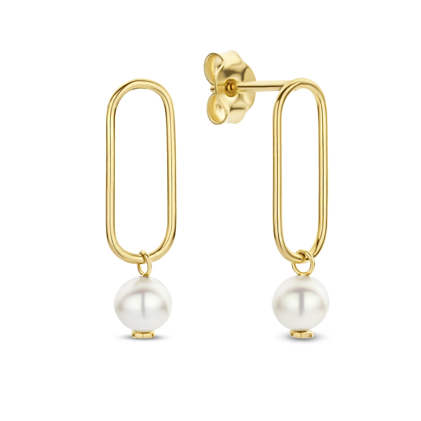 Belleville Luna 14 karat gold ear studs with freshwater pearl -  - Isabel Bernard