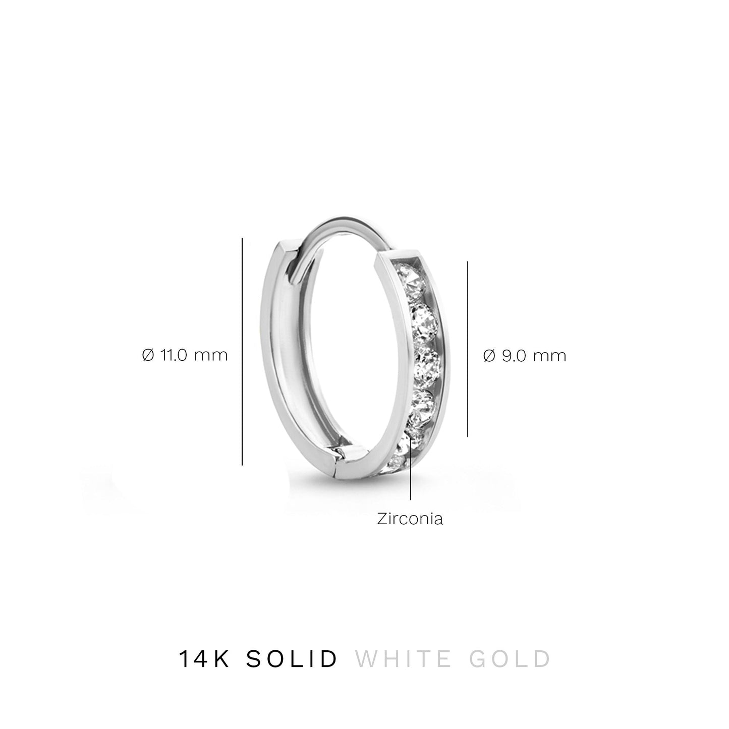 Saint Germain Tiphaine 14 karat white gold hoop earrings with zirkonia stones -  - Isabel Bernard