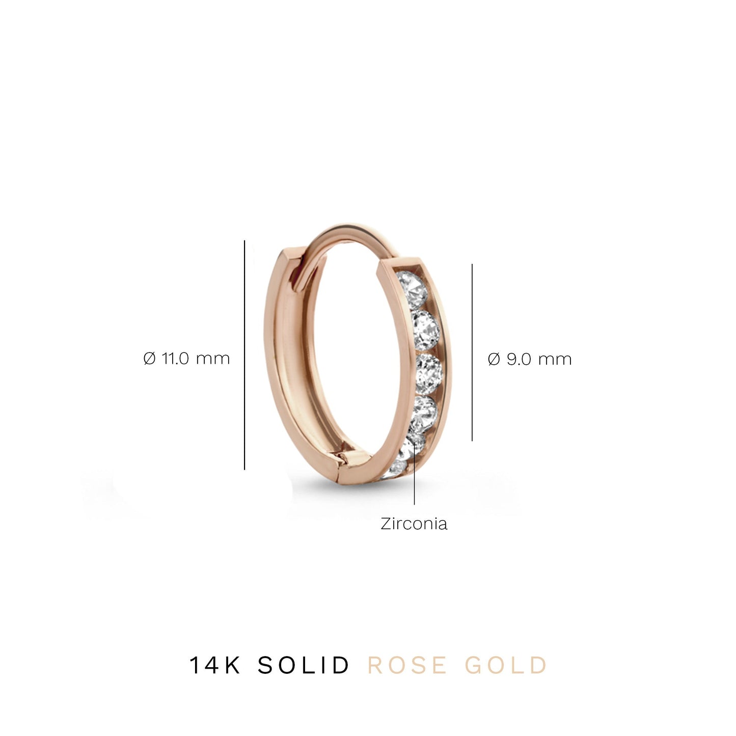 La Concorde Tiphaine 14 karat rose gold hoop earrings with zirkonia stones -  - Isabel Bernard