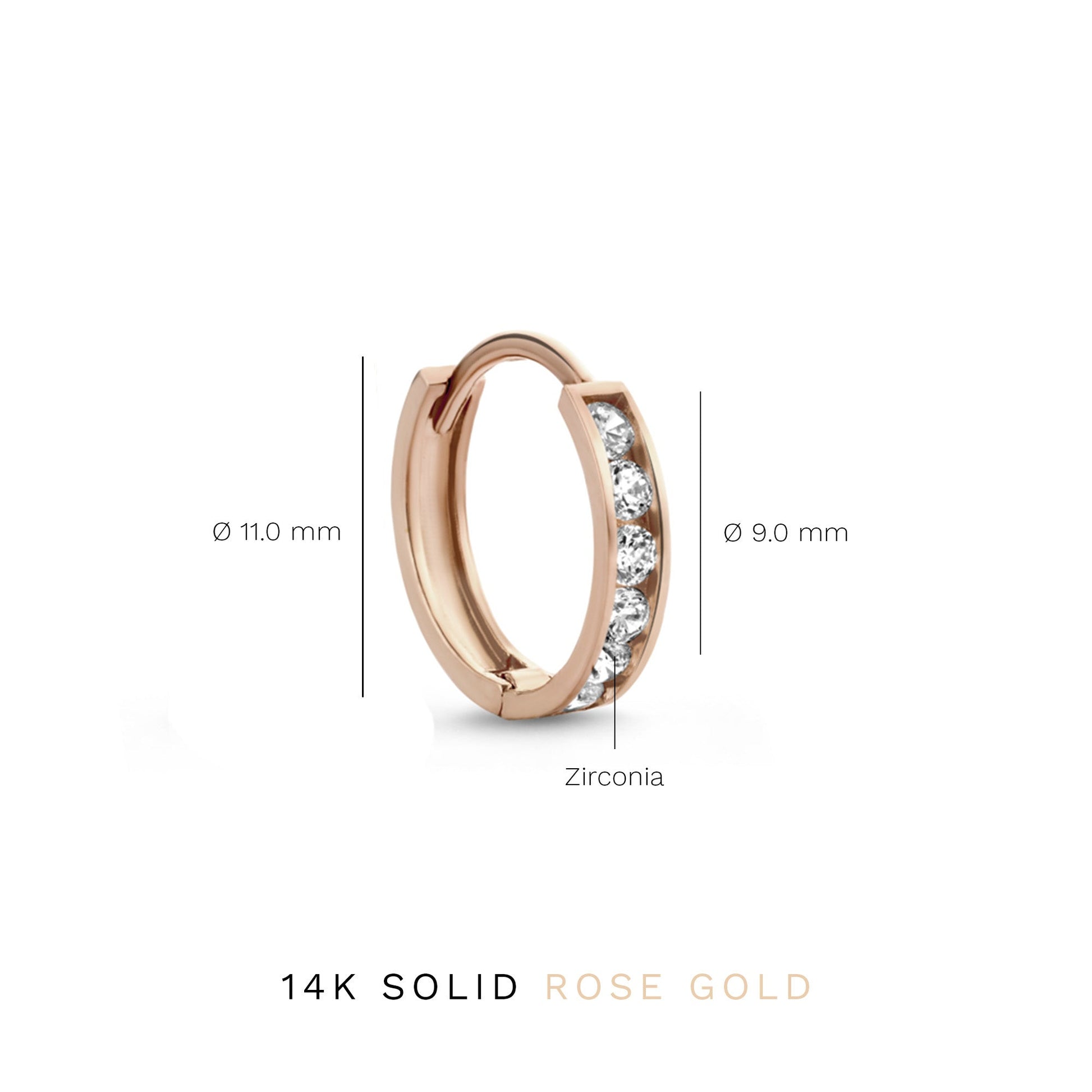 La Concorde Tiphaine 14 karat rose gold hoop earrings with zirkonia stones -  - Isabel Bernard