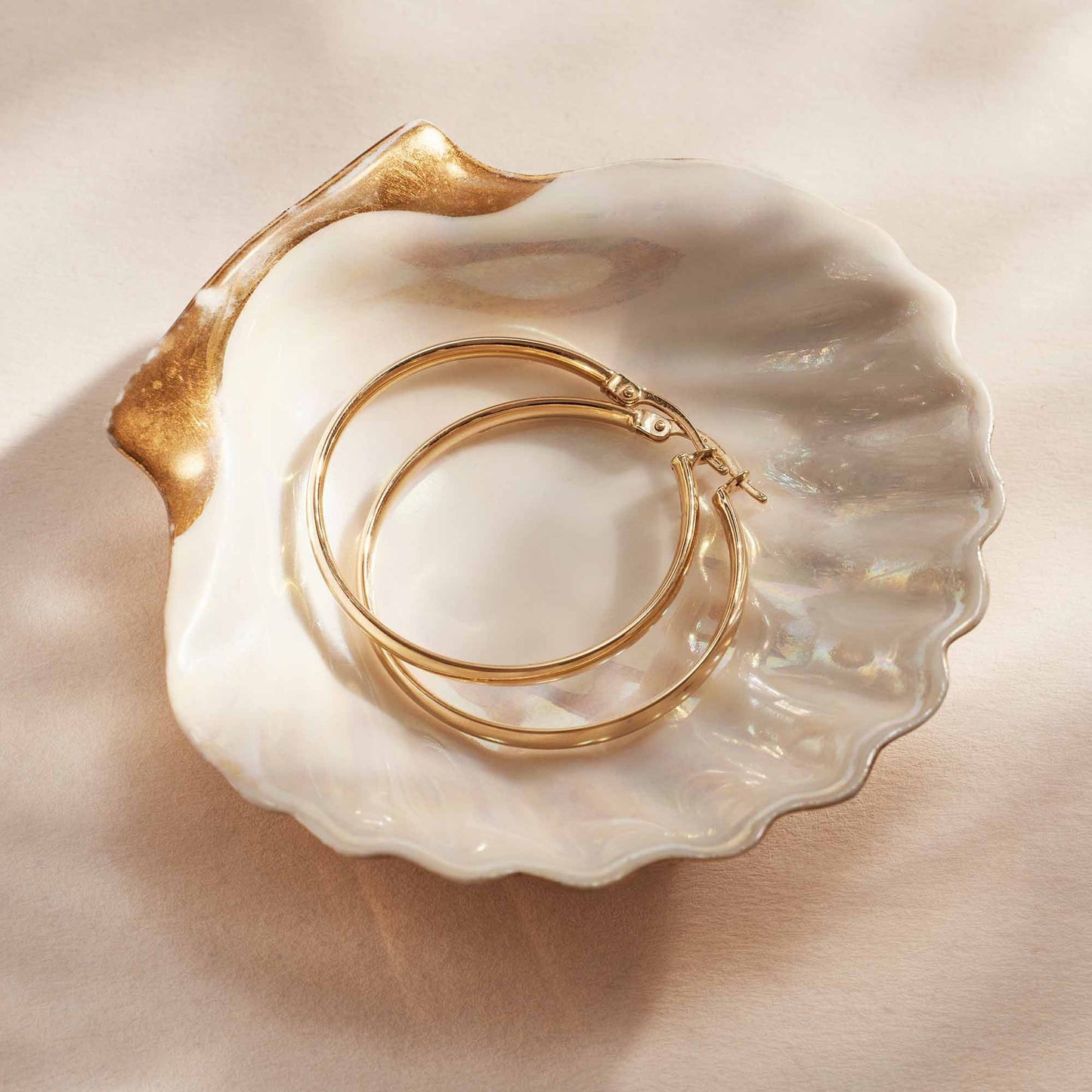 Rivoli Estrella 14 karat gold hoop earrings (25 mm) -  - Isabel Bernard