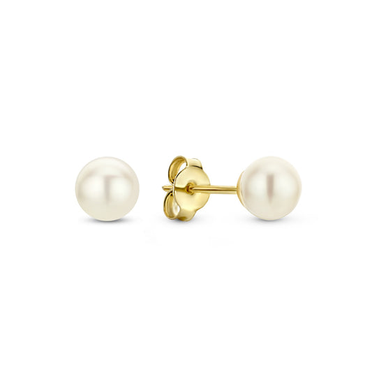 Belleville Luna 14 karat gold ear studs with freshwater pearl -  - Isabel Bernard